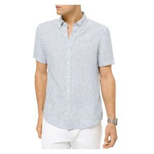 The Mens store Mens Light Blue Short Sleeve Button Down Casual Shirt M